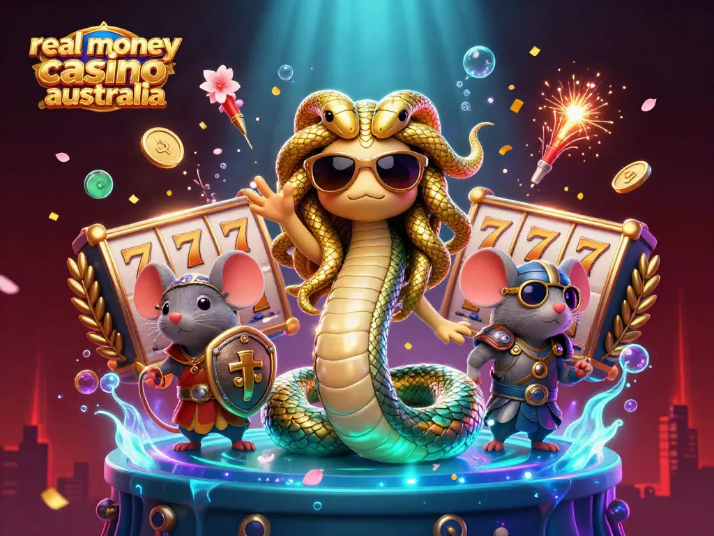 Experience exciting gameplay and winning opportunities at real money casino Australia with our lively illustration.
