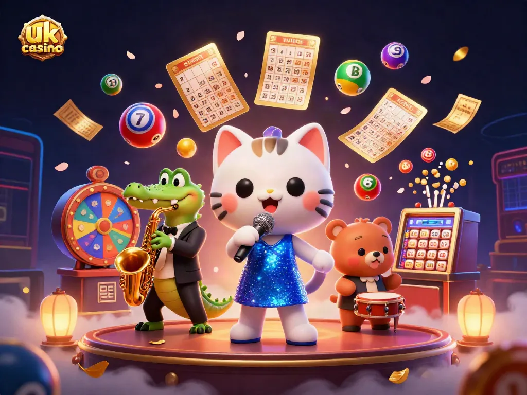 Engage with the vibrant uk casino scene featuring a jazz-singer cat, saxophone crocodile, and bear cub.
