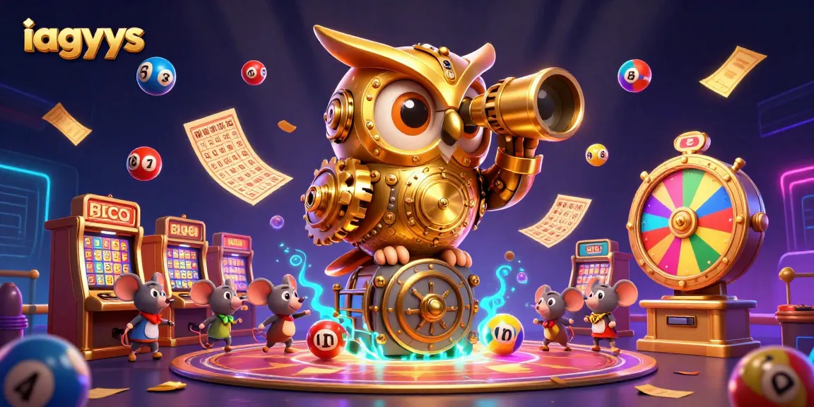 Experience the excitement of iagyys with an ultra-detailed 3D casino scene featuring dynamic lottery elements.
