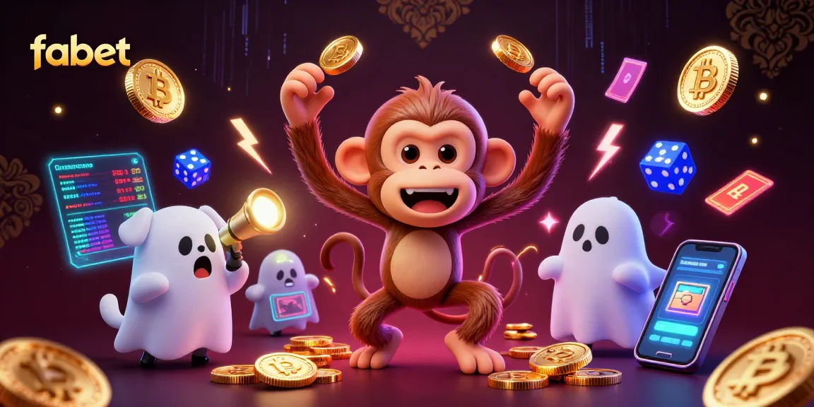 Experience the thrill of fabet with an adventurous puppy tracking a playful poltergeist in a bustling casino scene.