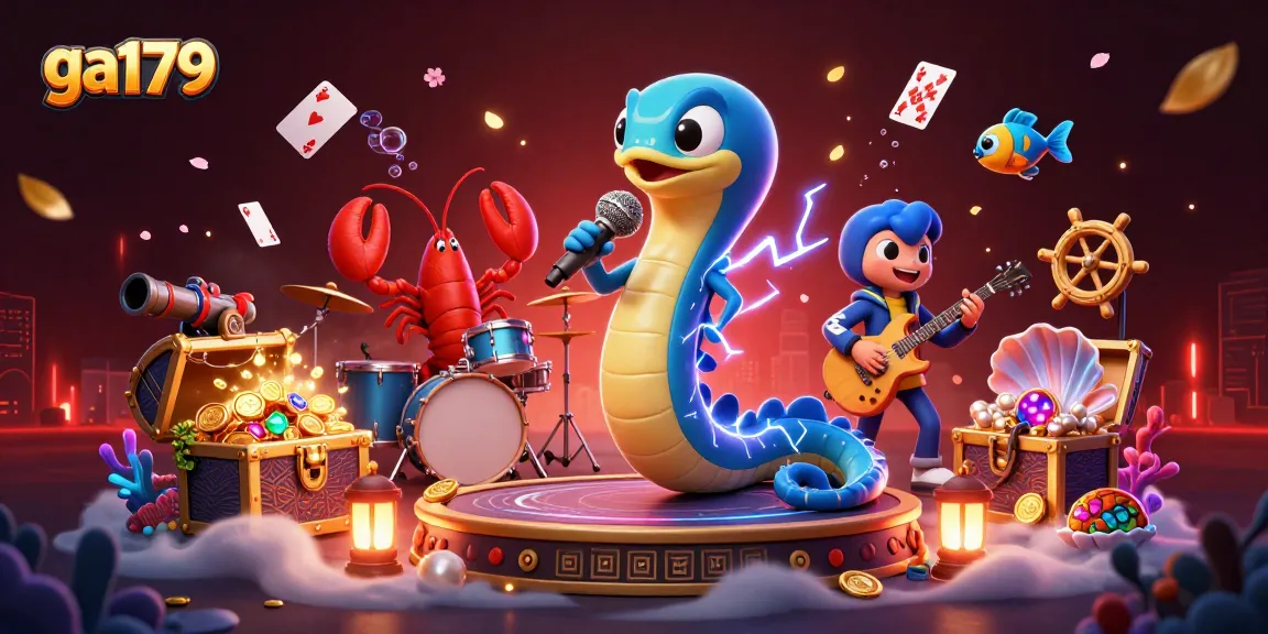 Experience the vibrant energy of ga179 with a DJ eel and underwater casino backdrop